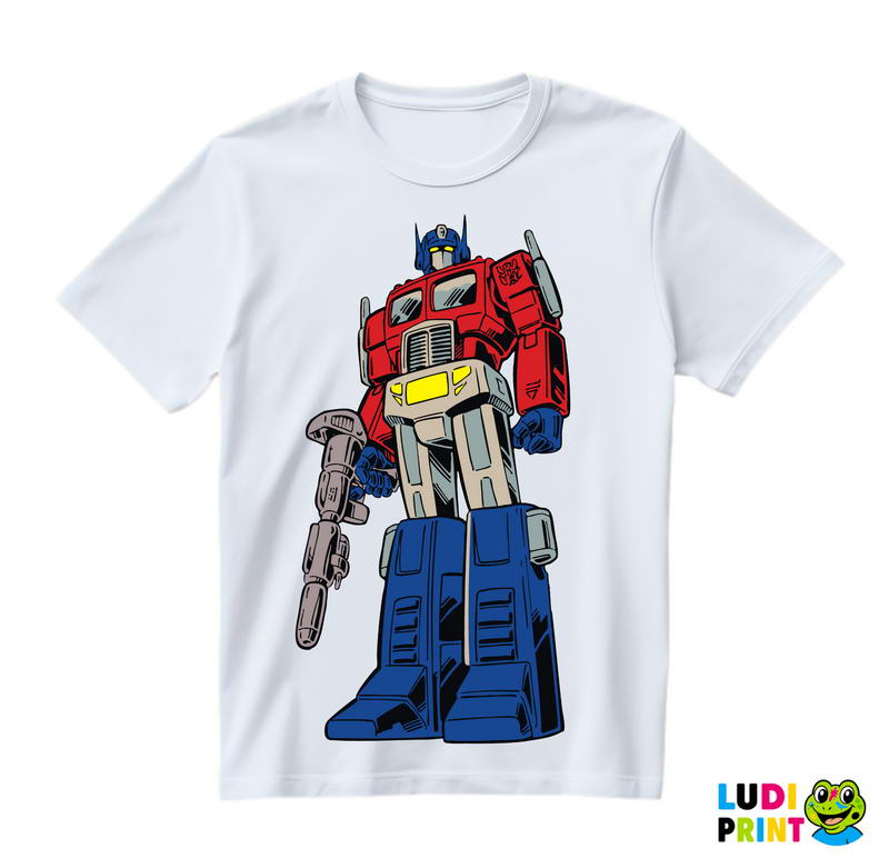 Optimus Prime Standing With A Gun - Transformers - Majica