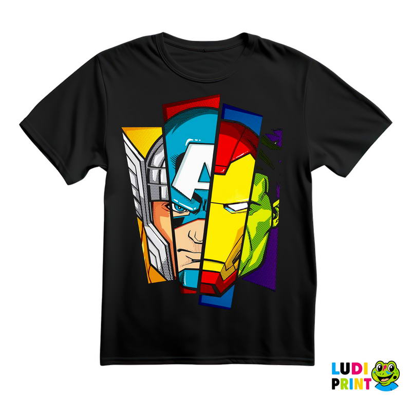 4 Faces - Thor - Captain America - Iron Man - Hulk - Avengers - Majica