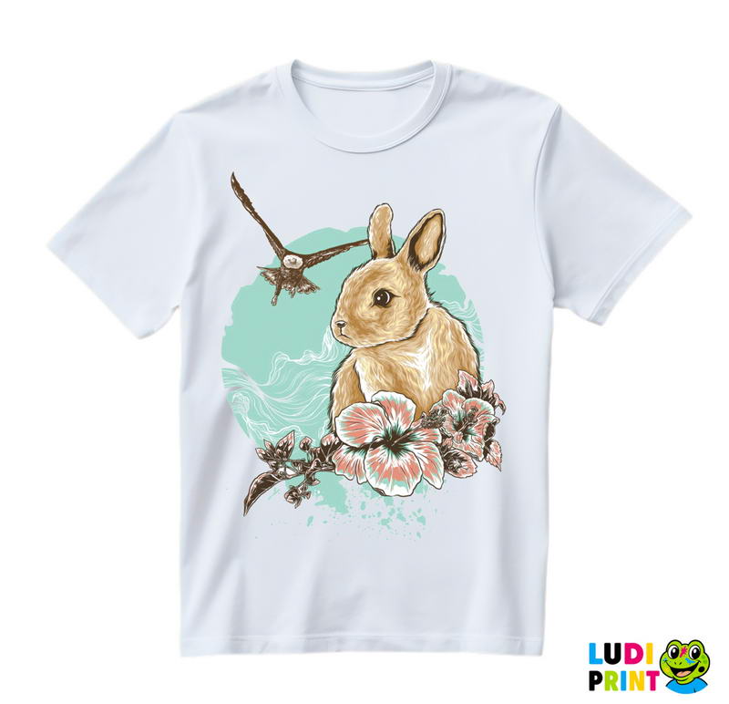 Be Careful Cute Bunny Eagle Is Watching - Art - Majica