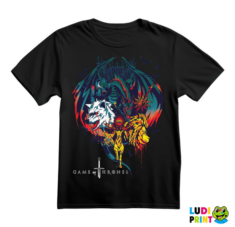 House Sigils: Dragon, Lion, Stag, Dire Wolf, Sun Spear - Game Of Thrones - GOT - Majica