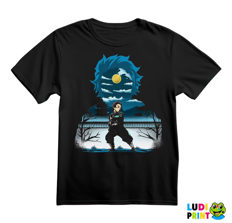 Tanjiro Kamado - Blue - Double Exposure - Demon Slayer - Majica