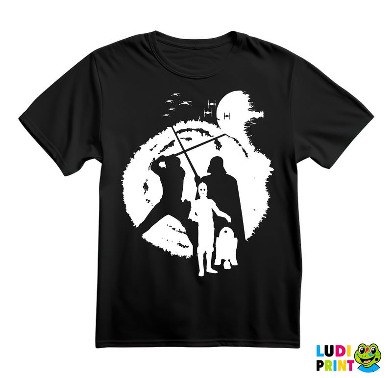 Episode VI - Return of the Jedi - Black Shape Of The Fight: Luke Skywalker VS Darth Vader - Star Wars - Majica