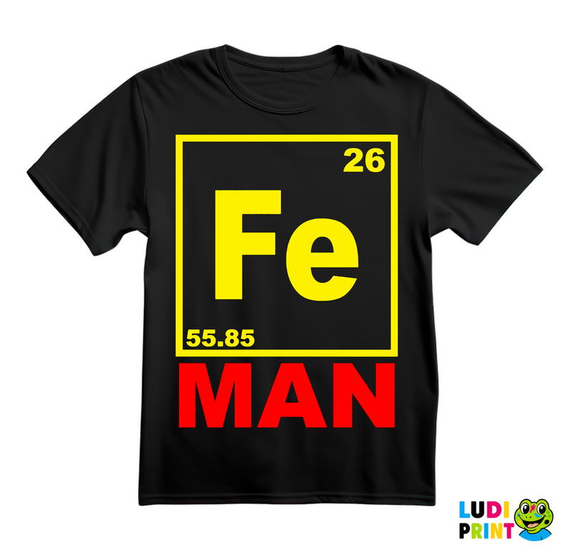 Fe - Man - Chemical Element - Red And Yellow - Iron Man - Majica