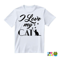 I Love My Cat - Paws Print - Mačke - Cat - Majica