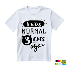 I Was Normal 3 Cats Ago - Mačke - Cat - Majica