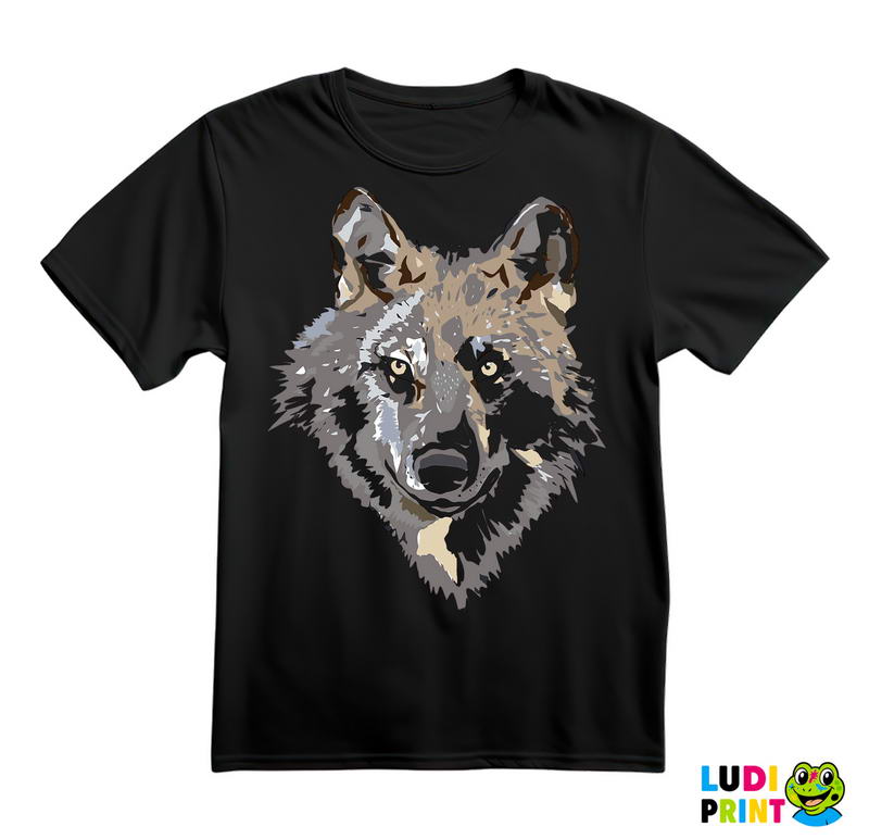 Brown Wolf Head Painting - Vuk - Životinje - Majica