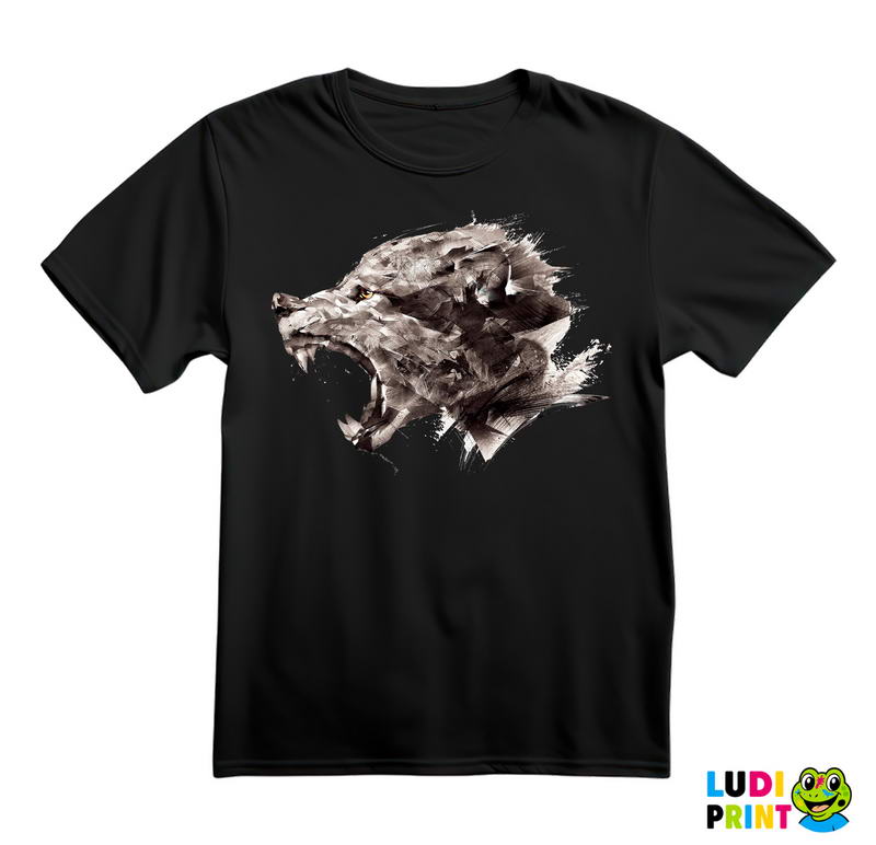 Angry Wolf Head - Painting - Vuk - Životinje - Majica