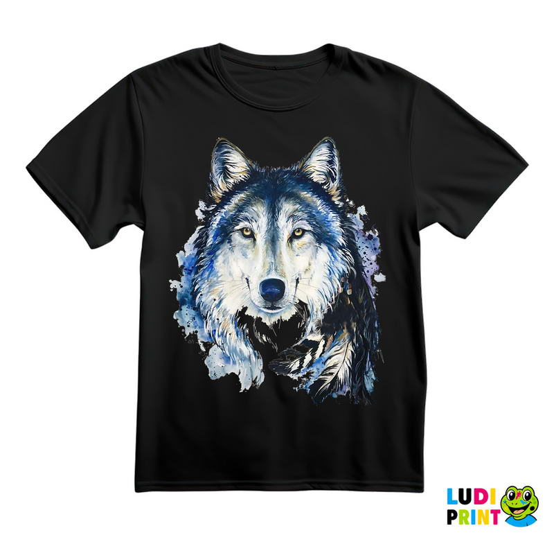 Colored Wolf Head - Watercolor Painting - Vuk - Životinje - Majica