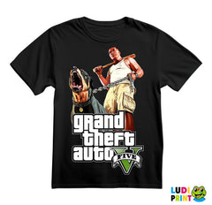 Franklin With Chop Rottweiler - GTA 5 - Majica