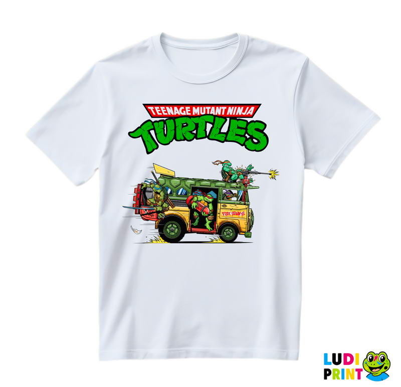 Turtle Van And Logo - Nindža Kornjače - Majica