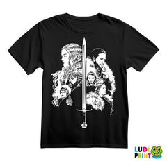 Daenerys Targaryen, Jon Snow, Tyrion Lannister, Arya Stark, Cersei Lannister, And Sansa Stark - Game Of Thrones - GOT - Majica