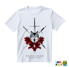 House Stark - Winter Is Coming - Wolf And Red Leafs - Game Of Thrones - GOT - Majica