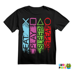 Eat, Play, Sleep, Repeat - Colors - Geek - Majica