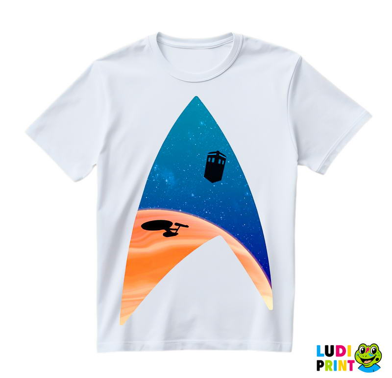 USS Defiant And Tardis - Star Trek - Majica