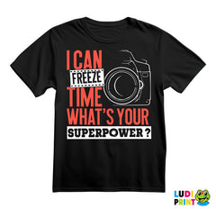 I Can Freeze Time. What's Your Superpower? - Red Outlines - Photography - Majica