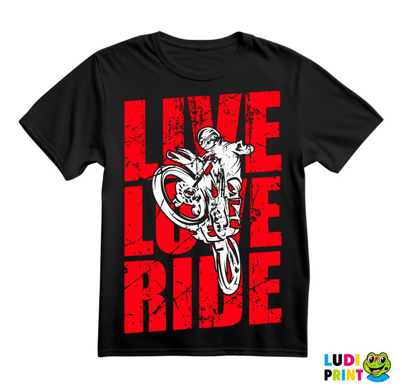 Live, Love, Ride - Red - Motori - Majica