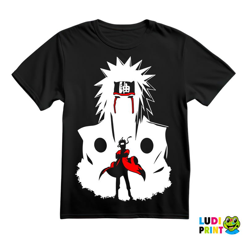 With Jiraiya Silhouette - Naruto - Majica