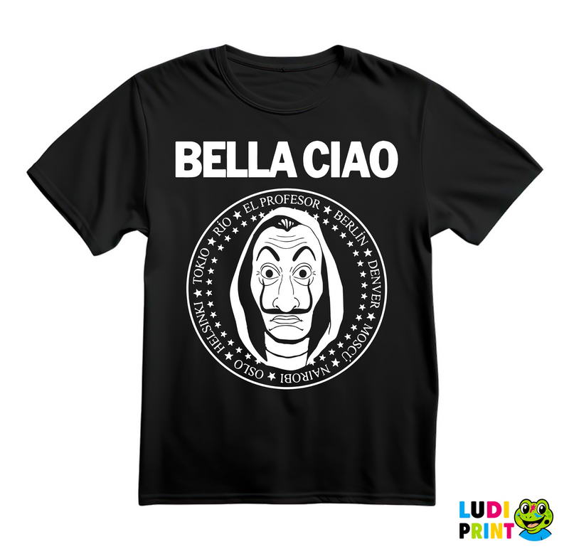 Bella Ciao - Ramones Circle Stars - La Casa de Papel - Money Heist - Majica