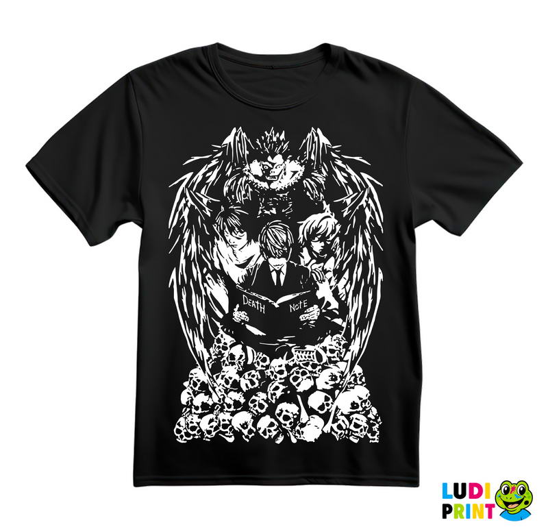 L, Near, Kira and Ryuk on a Skull Mountain - Death Note - Majica