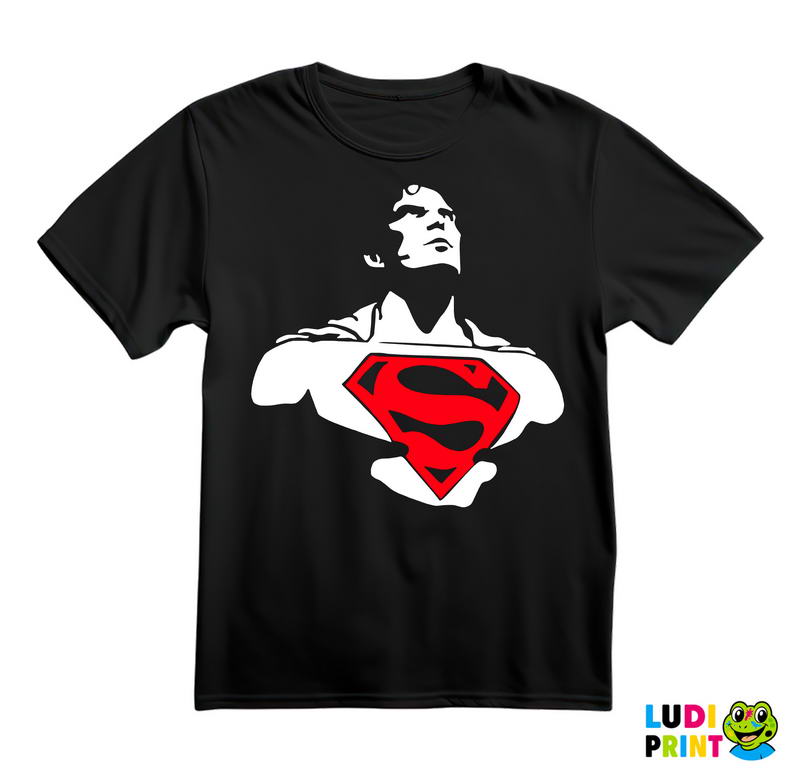 Looking Up Red Logo - Superman - Majica