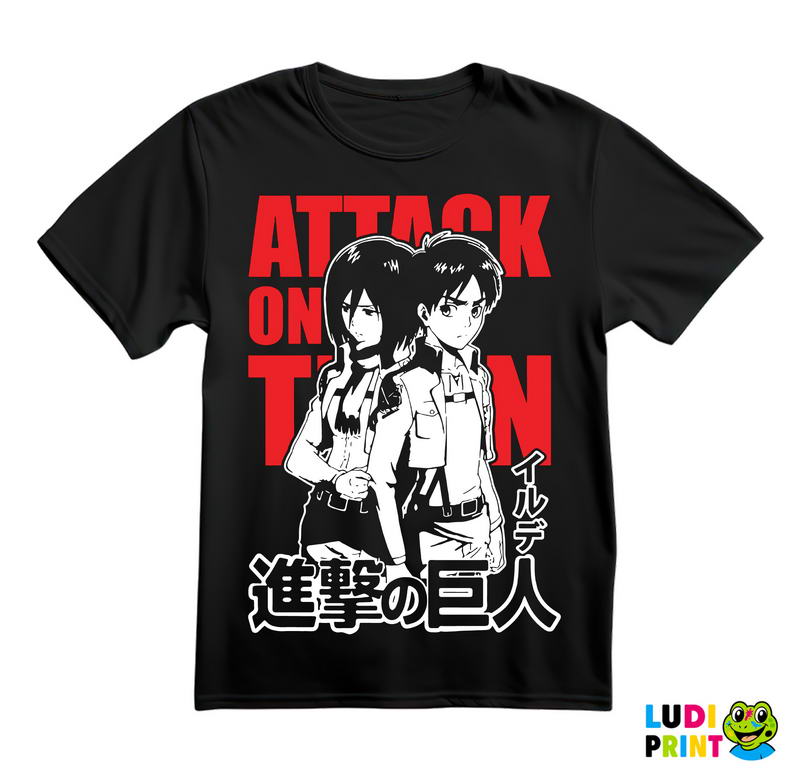 Eren And Mikasa Back To Back - Attack On Titan - Majica