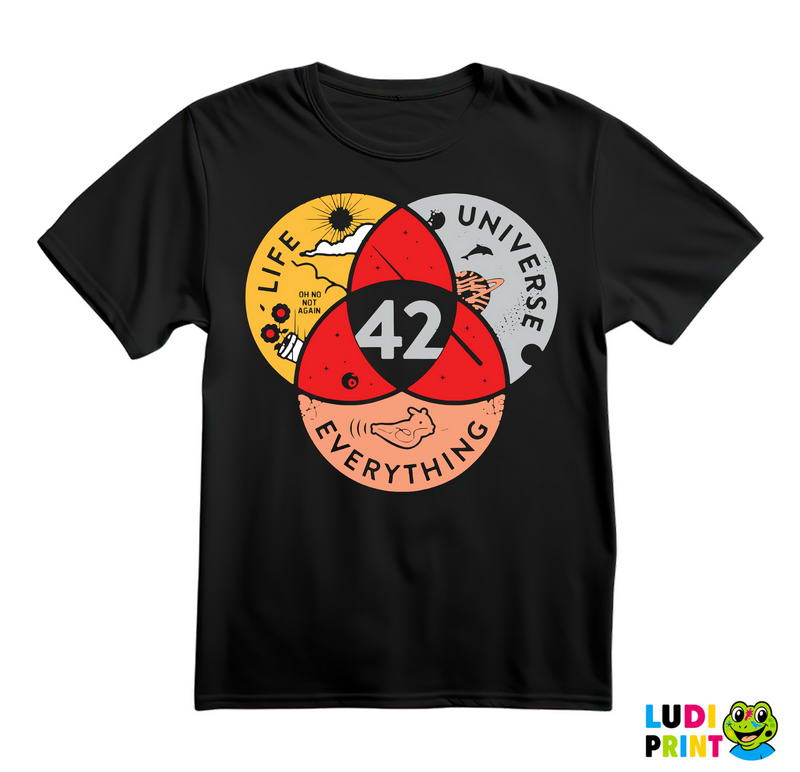 42 The Answer To Life The Universe And Everything - Colors - The Hitchhiker's Guide to the Galaxy - Geek - Majica