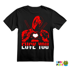 Love You, FU - Head Illustration - Deadpool - Majica