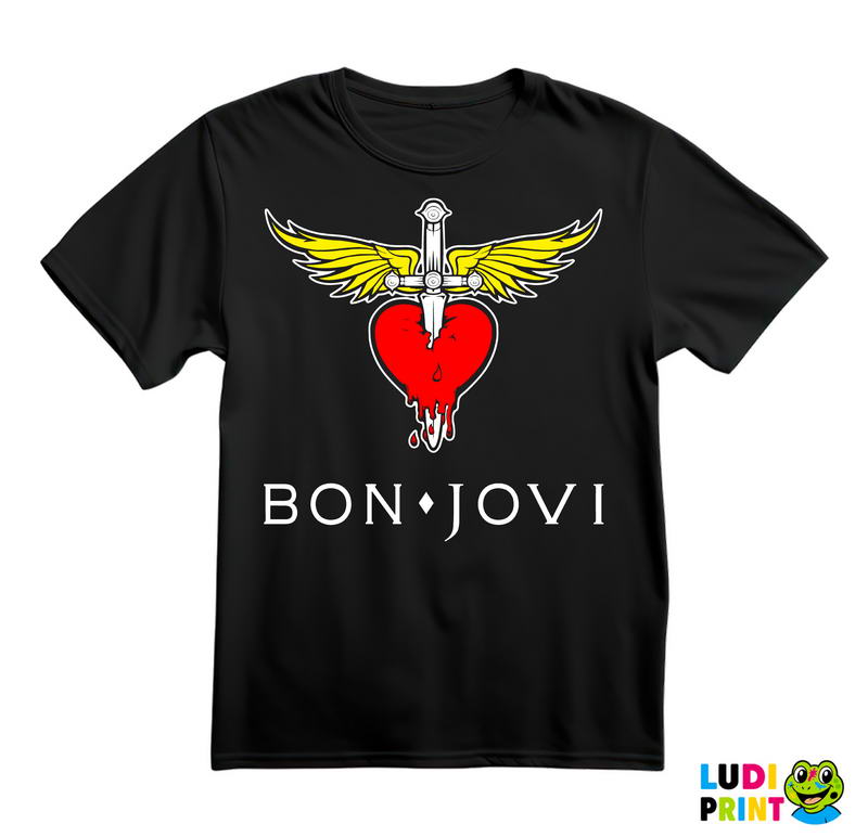 Bon Jovi Logo Illustration - Muzika - Majica