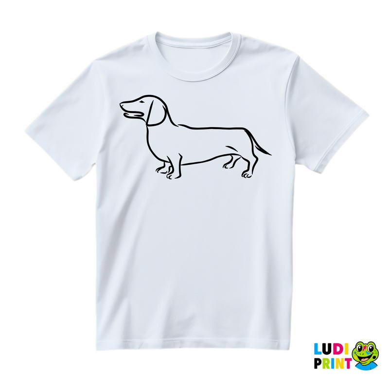 Dachshund Line Drawing - Jazavičar - Pas - Dog - Majica
