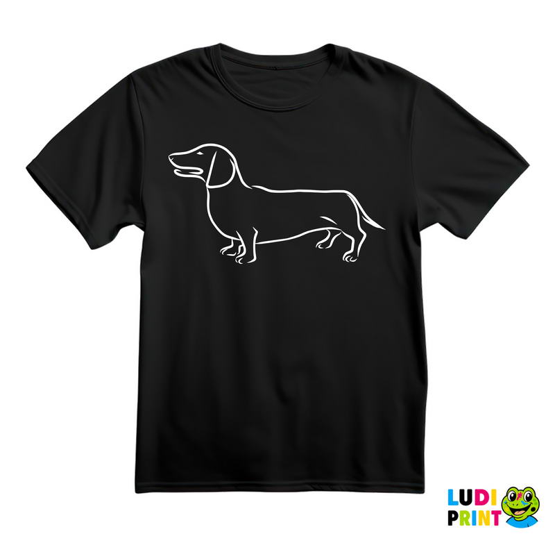 Dachshund Line Drawing - Jazavičar - Pas - Dog - Majica